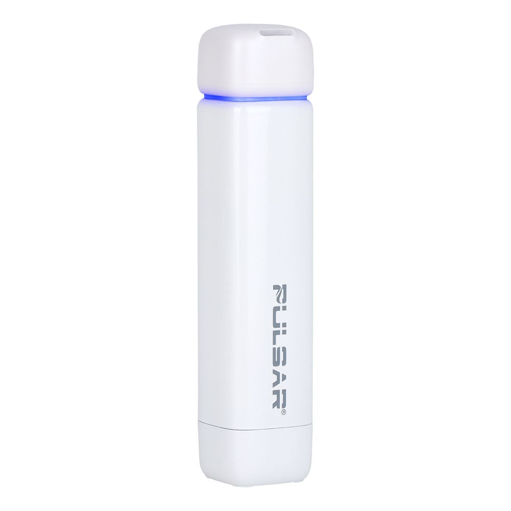 Pulsar 510 Jetpack in Ascent (Solid White), highlighting the clean, minimalist aesthetic and the protective top cap that keeps the mouthpiece discreet and hygienic.