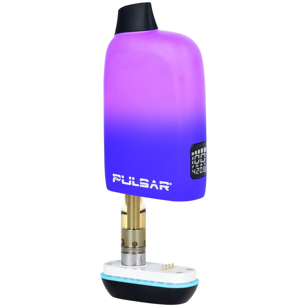 Pulsar APX Oil 510 Thermo in Royal Wizard, featured in its half-open position to showcase the internal cartridge