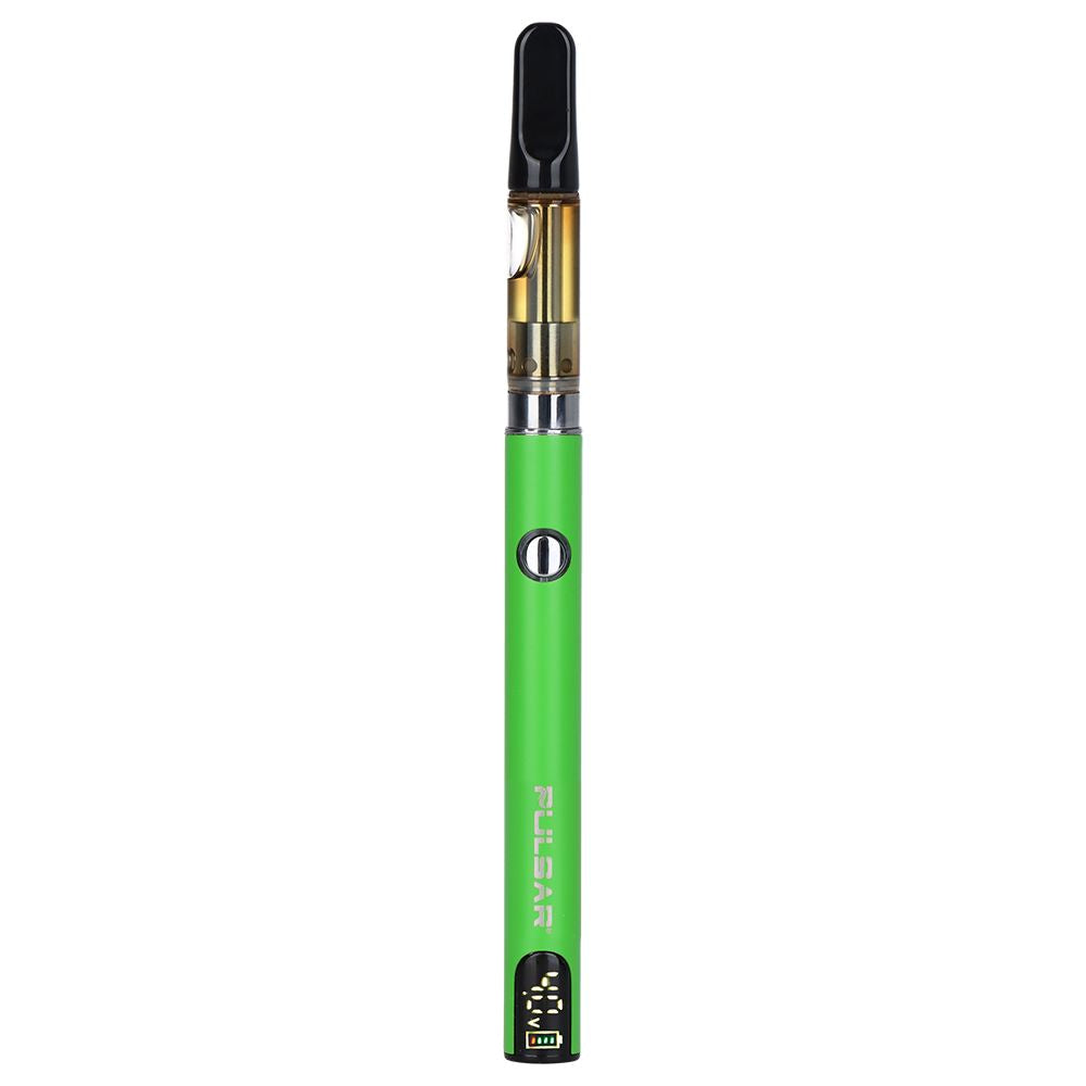 Pulsar Digital Display Slim 510 battery in Green, emphasizing the compact, portable design and the bright digital readout for precision voltage control.