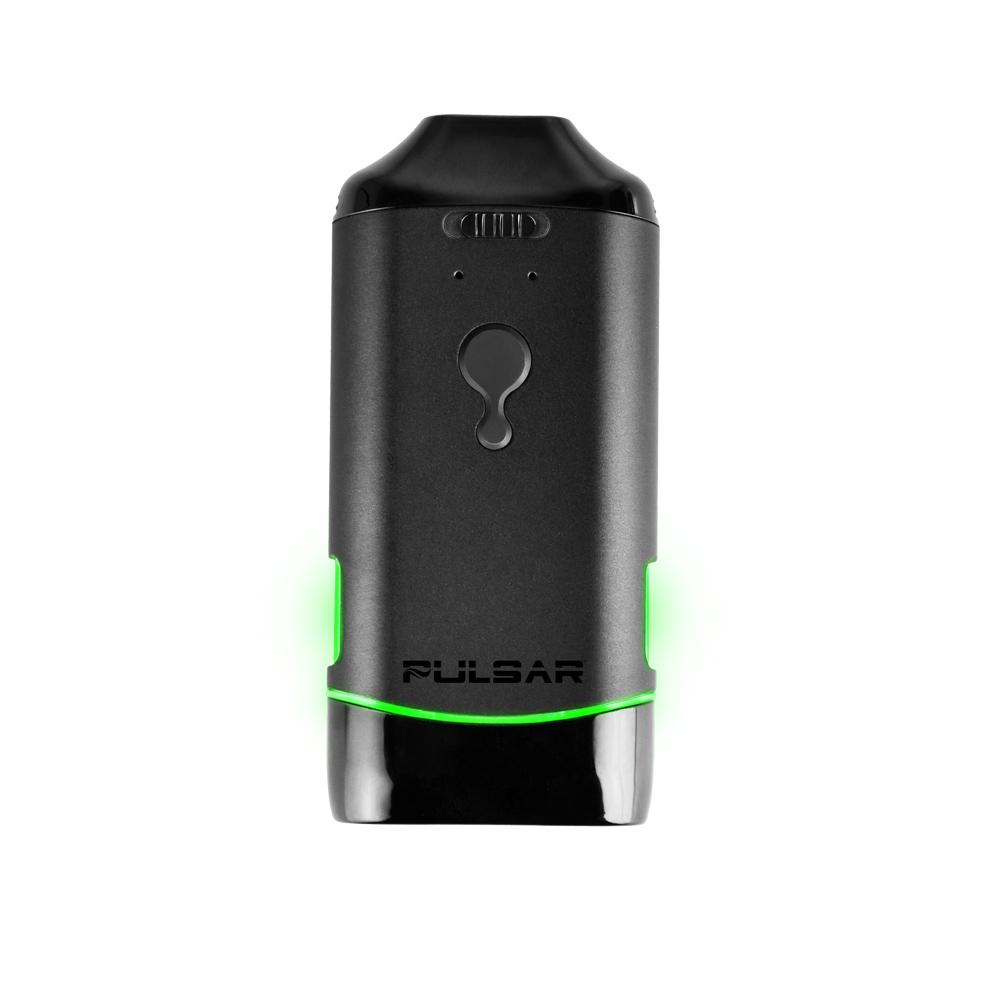 Pulsar DuploCart front view with Green LED indicators lit, representing the Low voltage setting (2.8V).