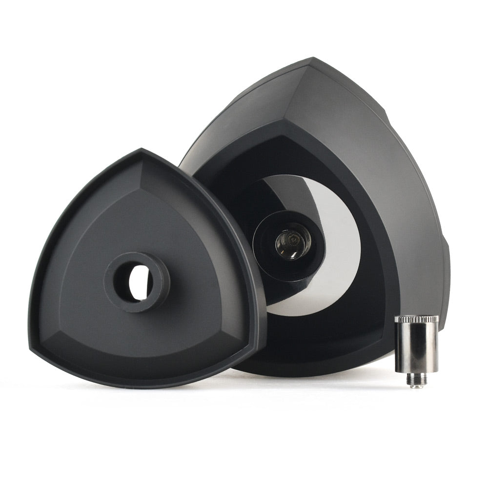 A detailed technical shot of the Pulsar Sipper base with the protective chamber cover removed. The layout reveals the internal 510-threaded connection recess alongside the unthreaded triple quartz coil wax atomizer, illustrating how easily users can swap out hardware for concentrates or oil cartridges.