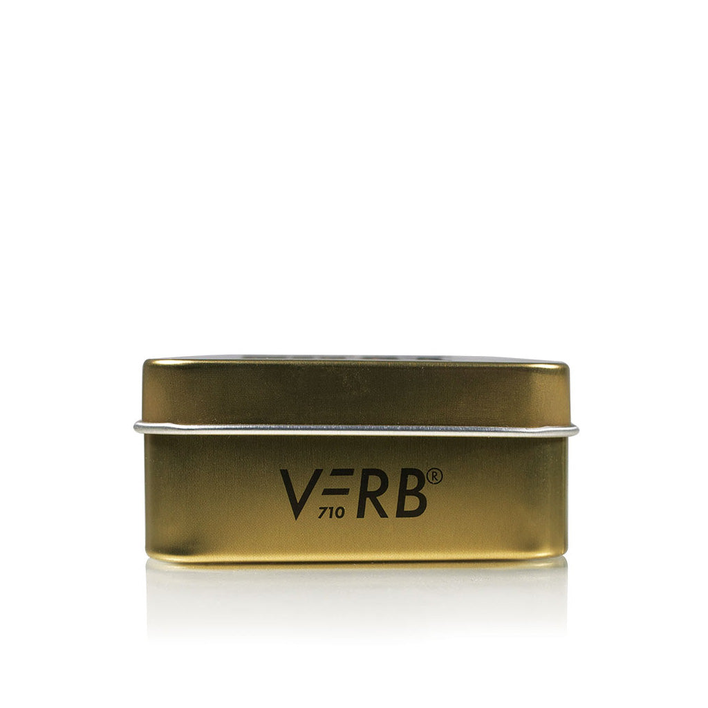 Detailed view of the Gold RYOT VERB 710 FLIP retail box base showing the high-quality gold metallic plating.
