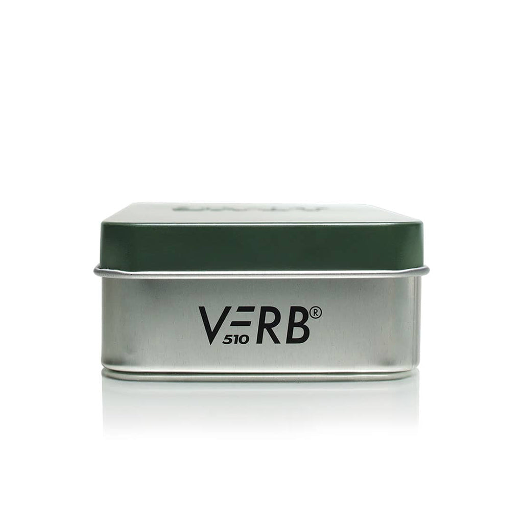 Side view of the Olive Green RYOT Verb storage case, showing the industrial design and 'VERB 510' logo print.