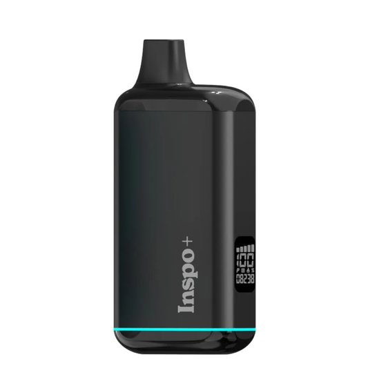 Randy's Inspo Plus Vaporizer in Noir Black, featuring a sleek matte finish and a discreet, disposable-style stealth design.