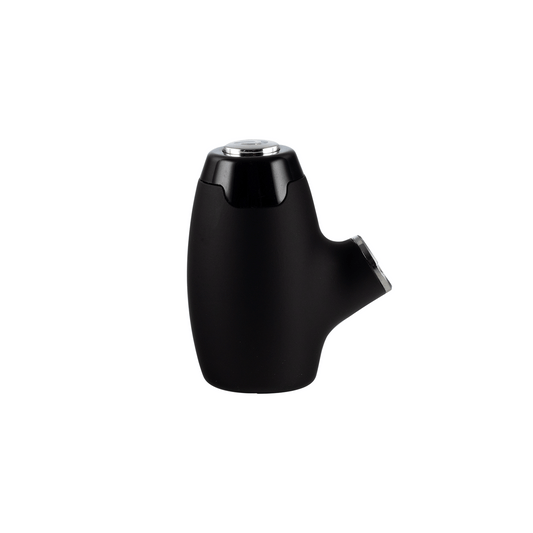 Matte Black 510 thread pipe-shaped vape battery, a discreet and stylish Sherlock-style mod for universal oil and wax cartridges.