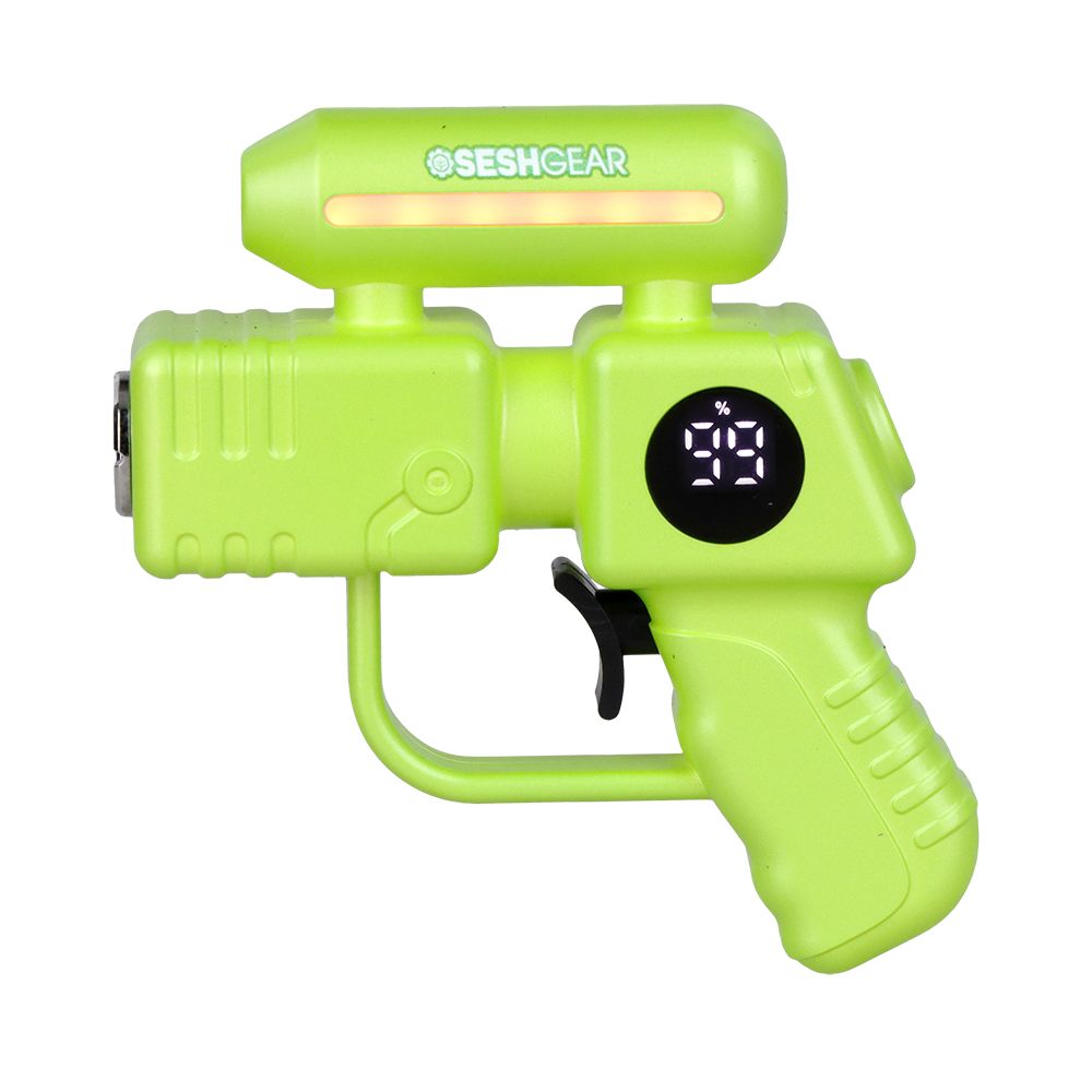 SeshGear Ray Gun in Neon Green, emphasizing the bold colorway and the balanced grip-style chassis.