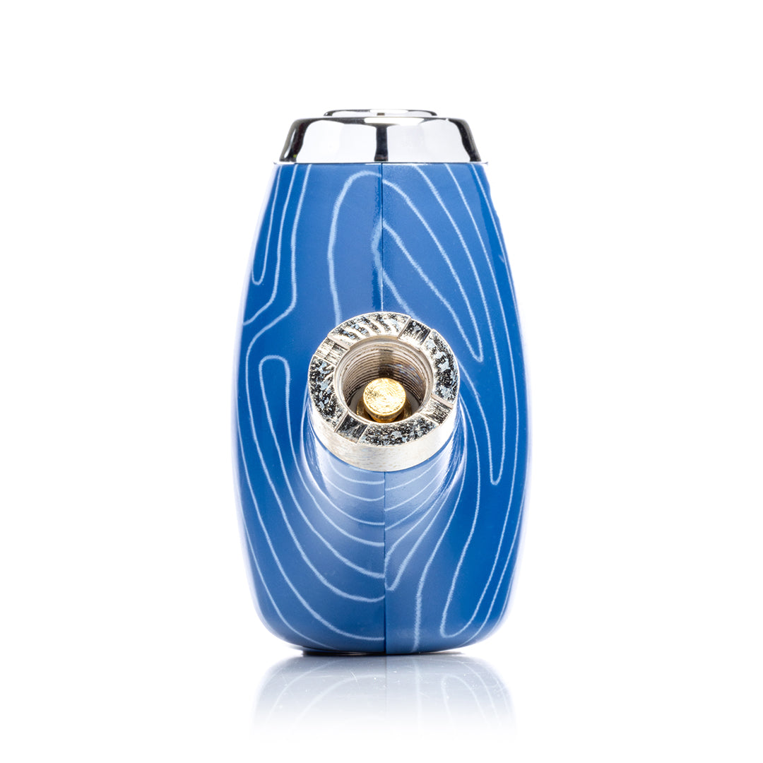 Close-up of the universal 510 thread connection on the Sherlock pipe vape battery, featuring a gold-plated contact point for maximum cartridge conductivity.