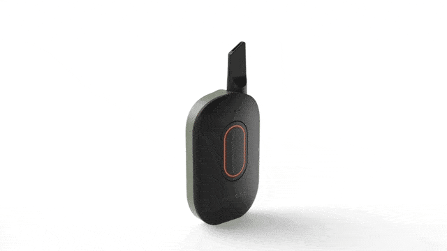 A clean, rotating studio product video looping into a 360-degree view of the Vessel Compass 510 thread battery in Yosemite. The animated sequence smoothly spins the pocket-sized palm mod around in a circle, clearly showcasing the integration of the installed 510 oil cartridge, the deep forest green anodized contours, the tactile front controls, and the clean USB-C charging interface on the bottom frame.