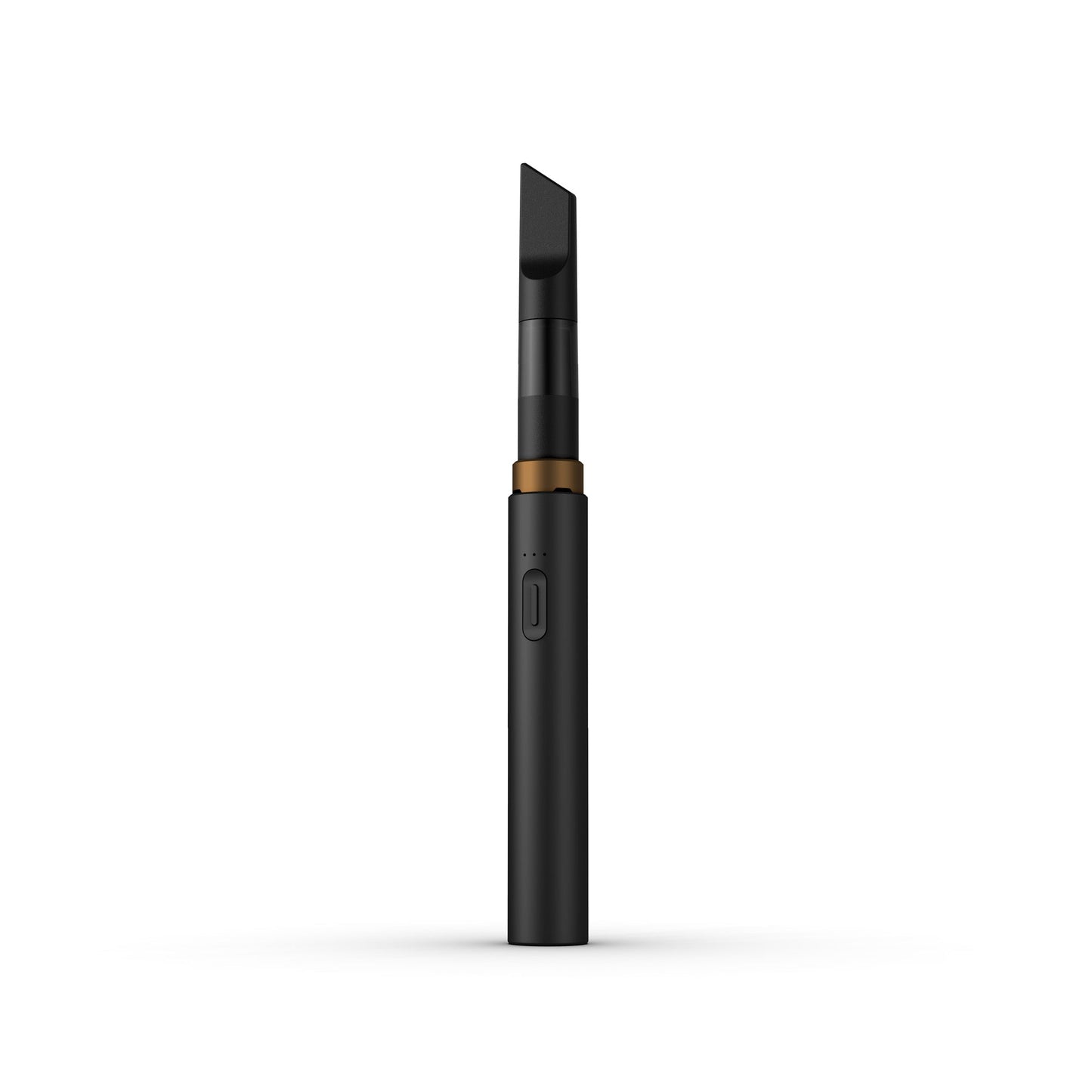 The Vessel Core 510-thread battery in Black, featuring a sleek matte finish, the signature wide 510 crown for universal cartridge compatibility, and the 3-LED power indicator light.