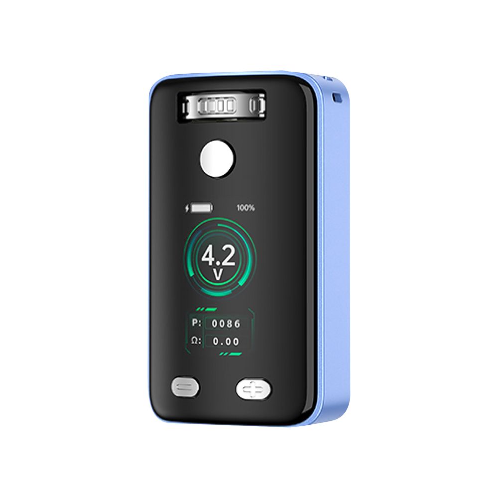 Yocan UNI Pro 3.0 universal 510 thread box mod in Air Blue, featuring the advanced digital display and tactile adjustment buttons for precise voltage control.