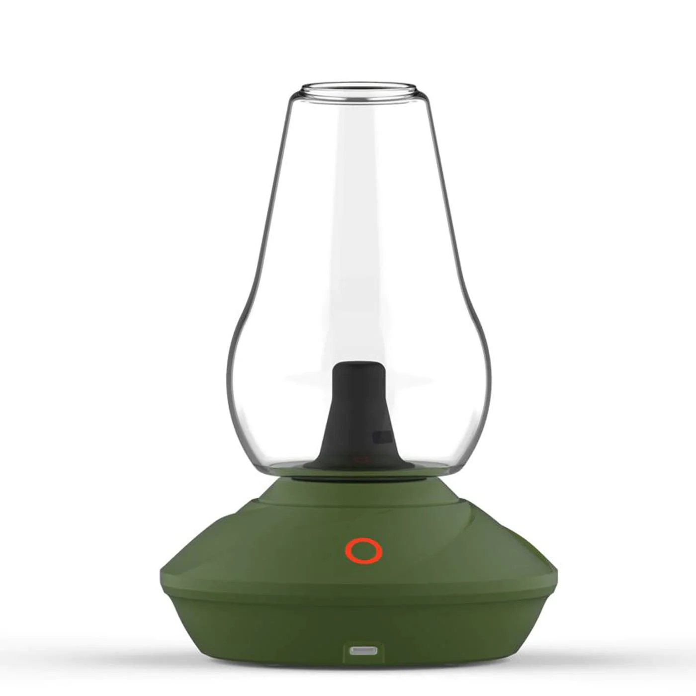 A crisp, front-facing studio product shot of the Zenco Duo Vaporizer in the vibrant Leaf finish option. The design highlights the electronic base wrapped in a clean, mint-green pastel tone, perfectly supporting the clear borosilicate glass drinking cup chalice mounted on top to emphasize its modern style.
