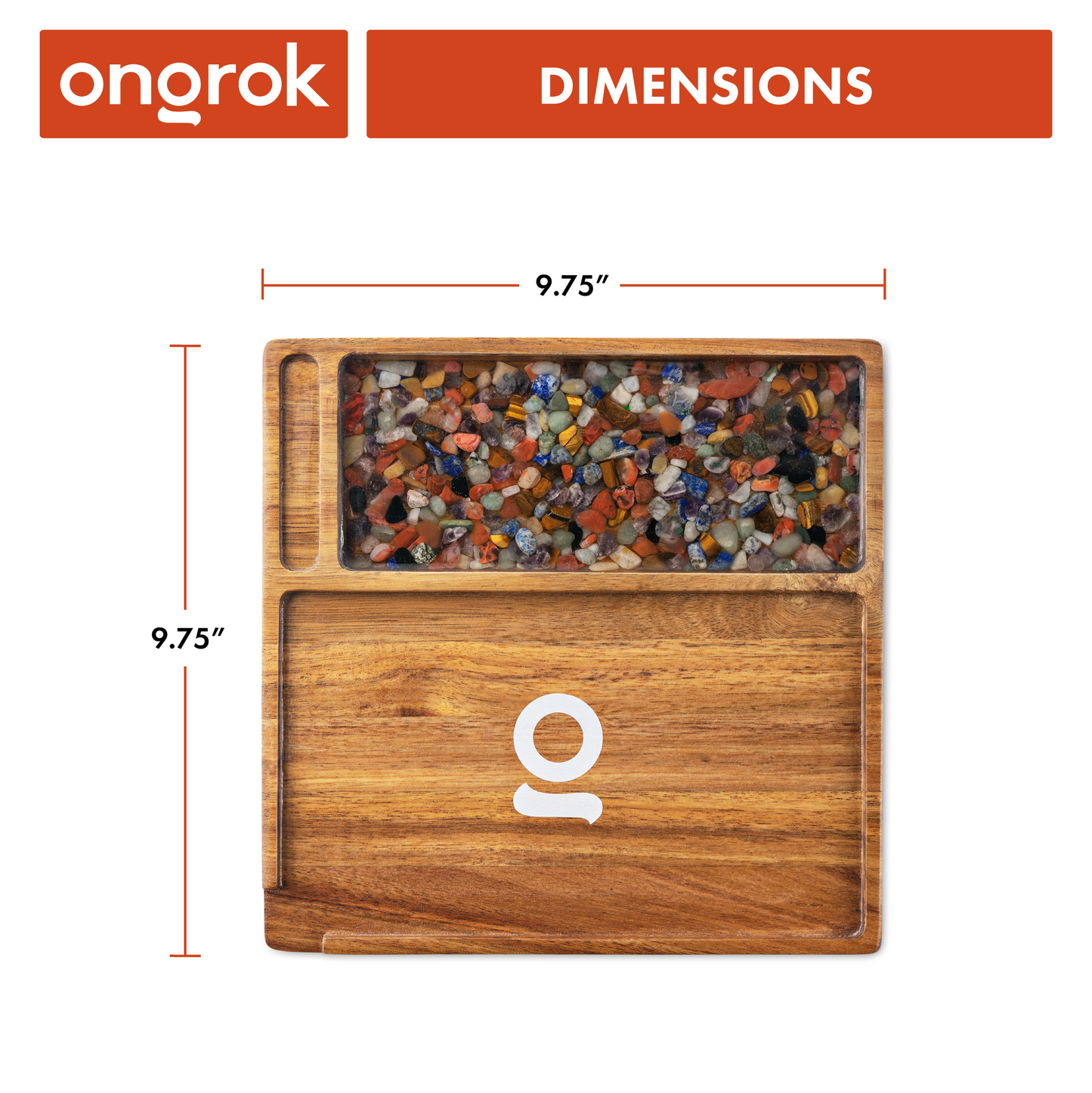 Ongrok Premium Natural Acacia Wood Tray | 9.5" x 9.5" 3 Different Styles