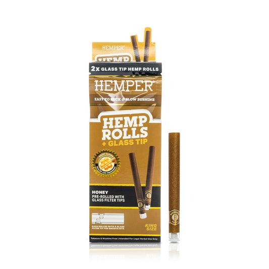 Pre-Rolled King Size Glass Tipped Hemp Rolls | 2PK Multiple Flavors Available