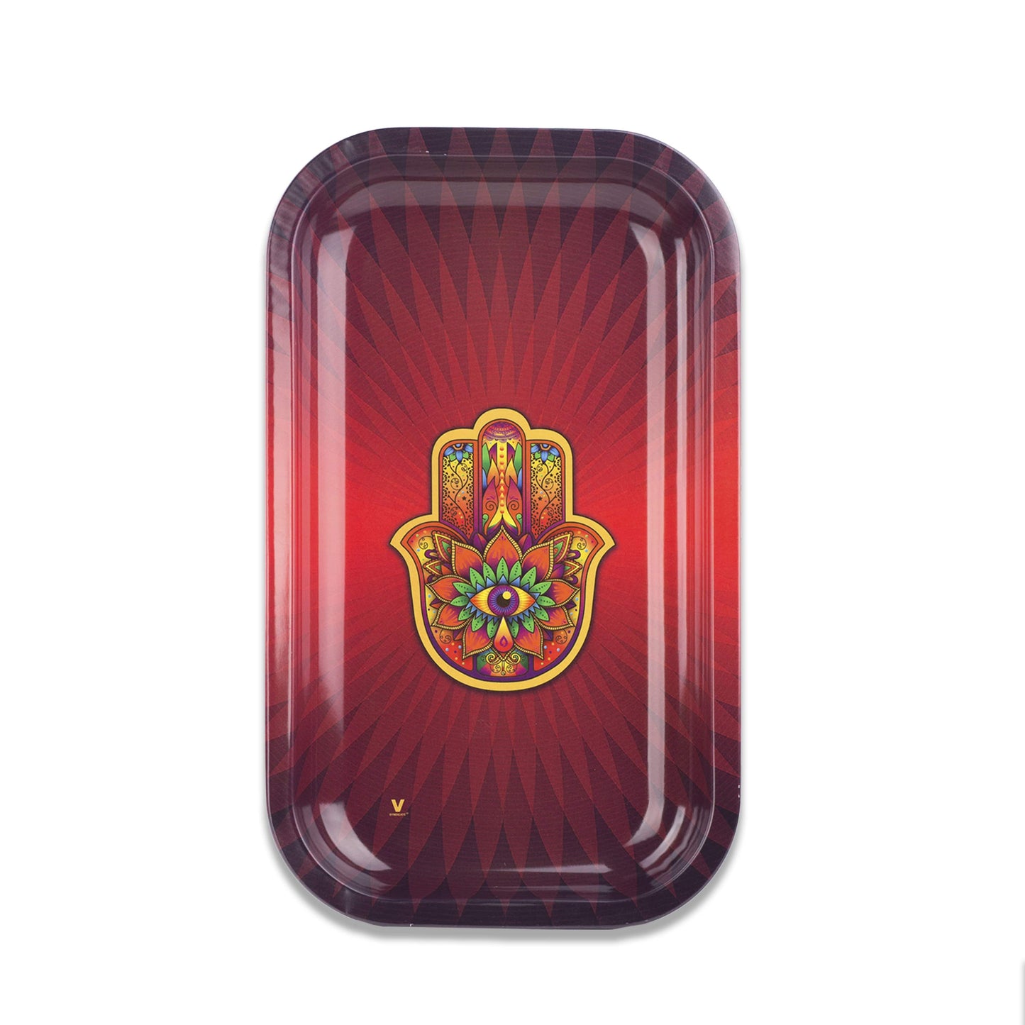 Hamsa Red Metal Tray 2 Size Options