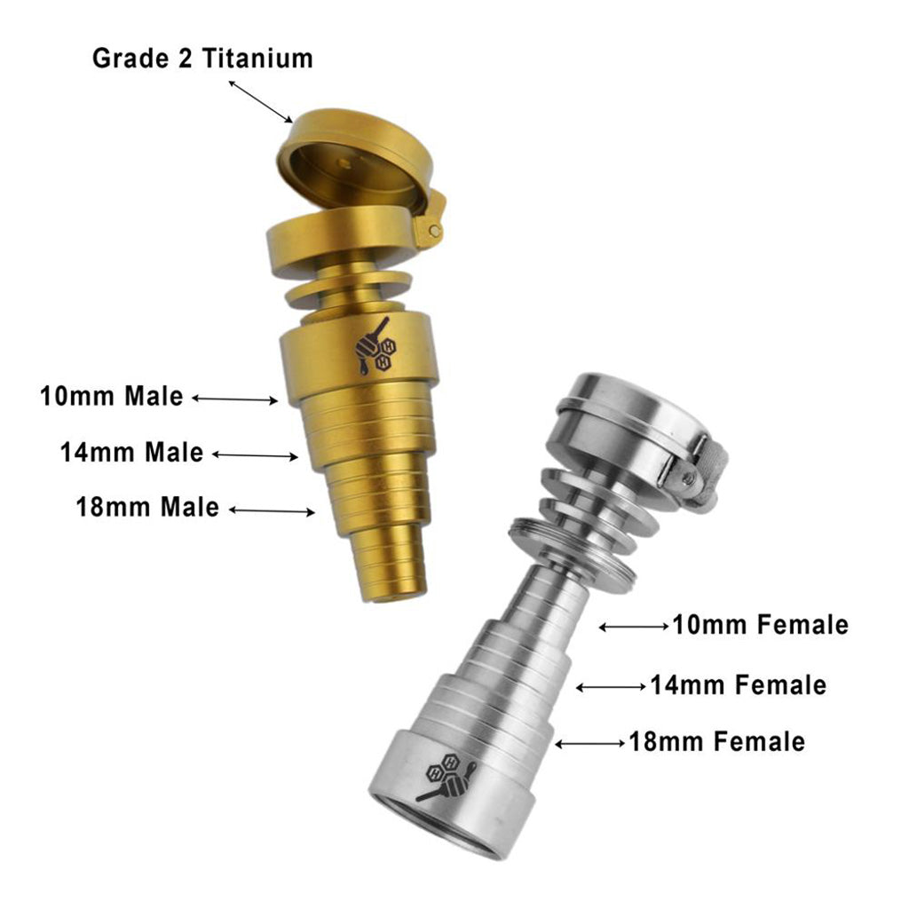 TITANIUM 6 IN 1 CARB CAP DAB NAIL 2 Color Options