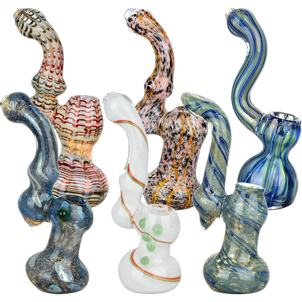 Large In Charge Assortment Glass Sherlock Bubblers - 7.25" 6ct