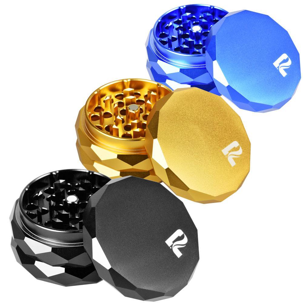 Pulsar Diamond Faceted Aluminum Herb Grinder 5 Color Options