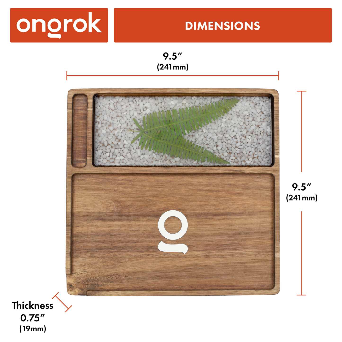 Ongrok Premium Natural Acacia Wood Tray | 9.5" x 9.5" 3 Different Styles