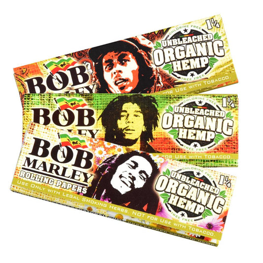 Bob Marley Rolling Papers Organic Hemp 2 Sizes & Single or Full Box Options