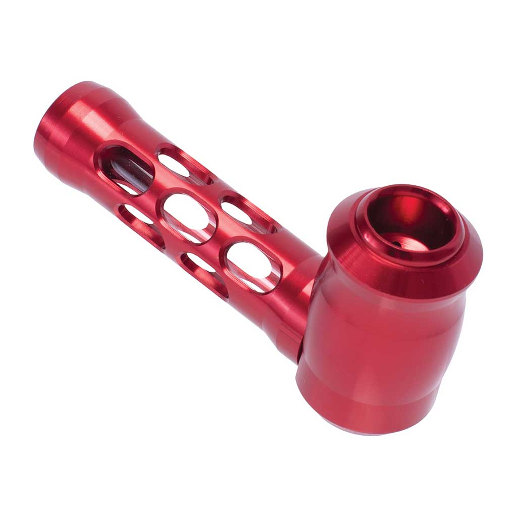 ALUMINUM GLASS PERFORATED HAND PIPE MULTIPLE COLORS