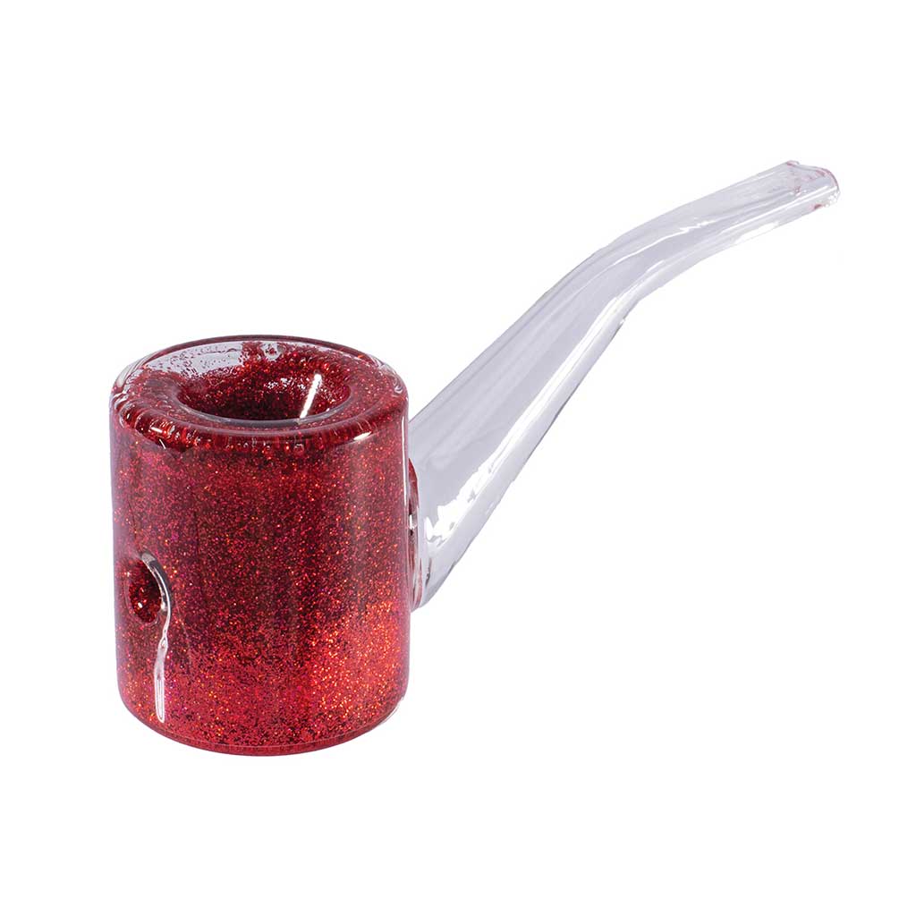 Shimmer Finish Borosilicate Sherlock Pipe - Sparkling Glass Hand Pipe - 7 Color Options