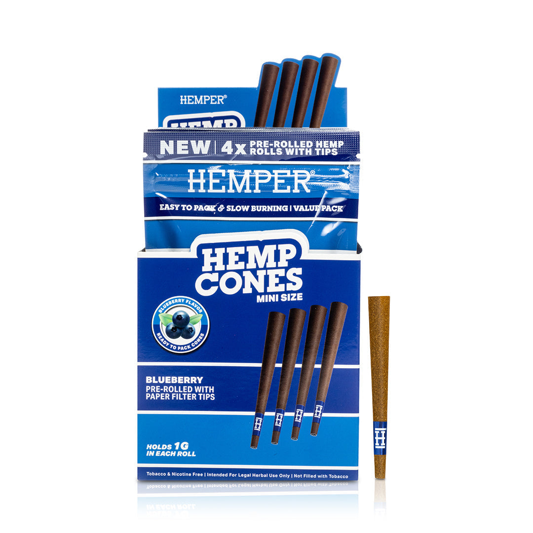 Pre-Rolled Mini Size Paper Tip Hemp Cones | 4PK Multiple Flavor Options Available