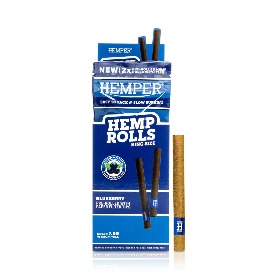 Pre-Rolled King Size  Paper Tip Hemp Rolls | 2PK Multiple Flavors Available