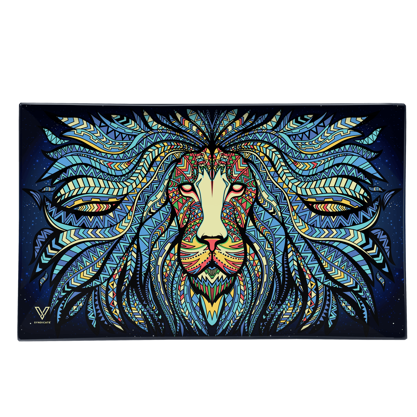 Tribal Lion Glass Rollin' Tray 2 Size Options