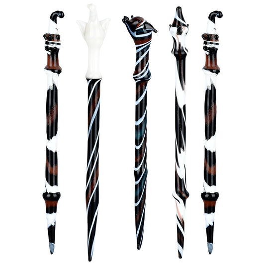 Striped Animal Head Glass Dab Tool 5.25" / 10CT