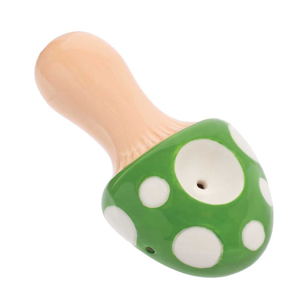 MUSHROOM CERAMIC PIPE - WACKY BOWLZ TWO DIFFERENT COLORS