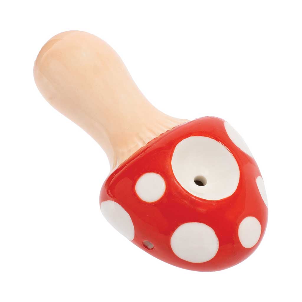 MUSHROOM CERAMIC PIPE - WACKY BOWLZ TWO DIFFERENT COLORS
