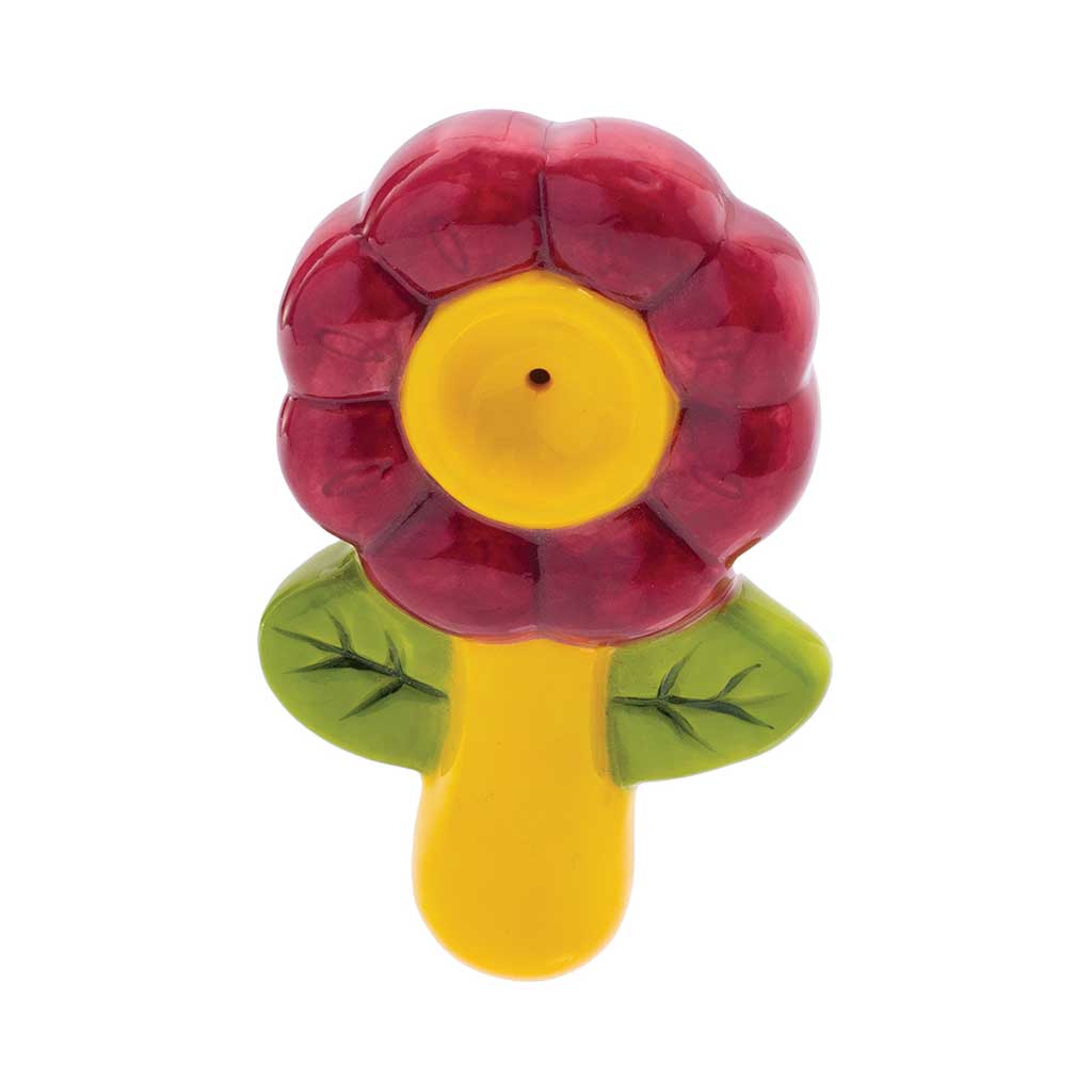 FLOWER CERAMIC PIPE - WACKY BOWLZ TWO DIFFERENT COLORS