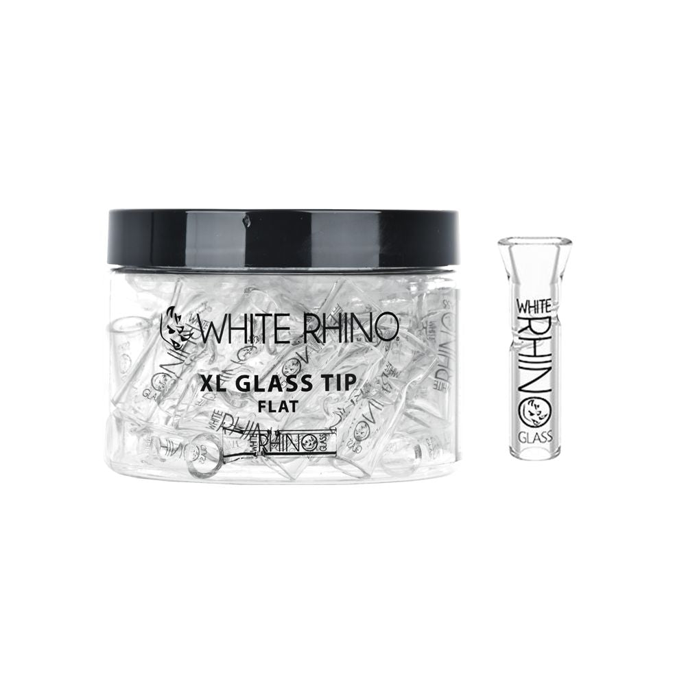 White Rhino XL Glass Rolling Tips 40ct Round or Flat Tip