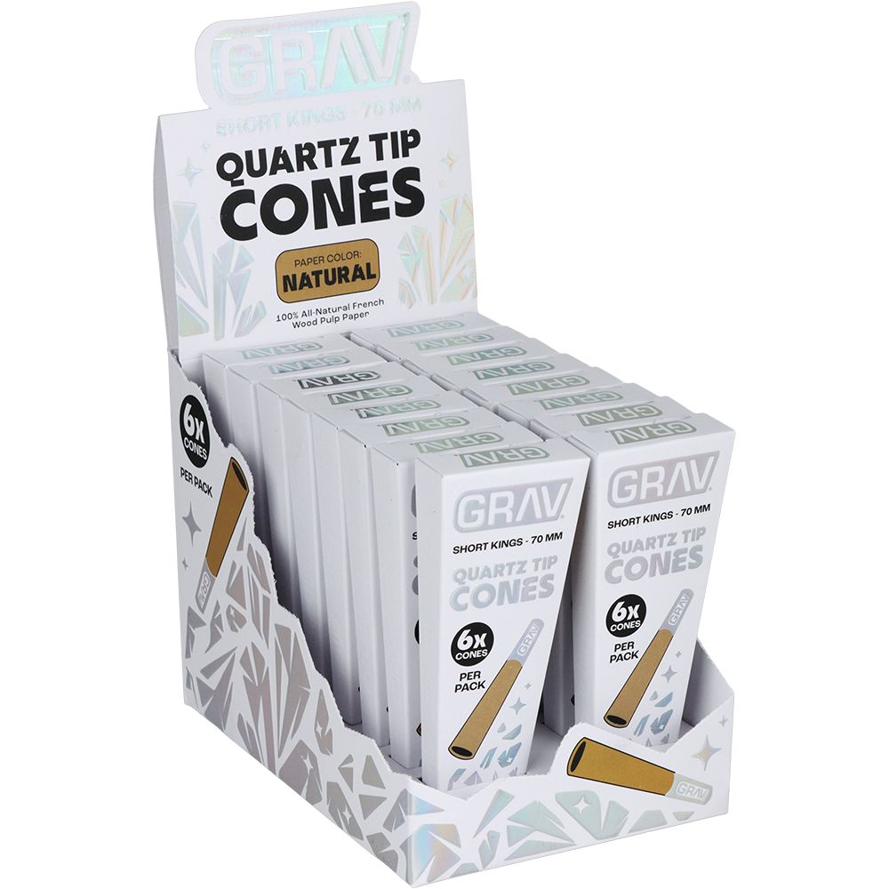 GRAV Quartz Tip Pre-Rolled Cones | Natural | 16pk Display