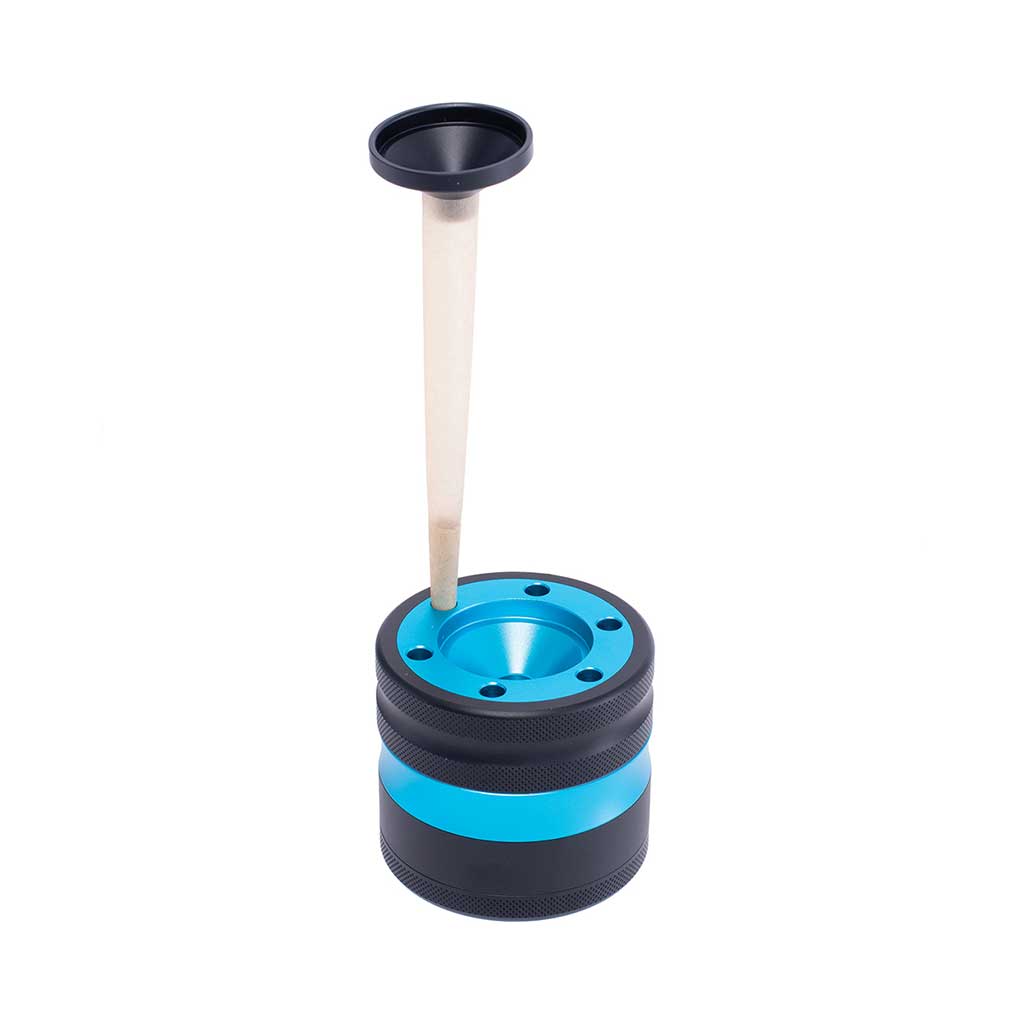 ALUMINIUM GRINDER W/ CONE HOLDER & FUNNEL MULTIPLE COLORS