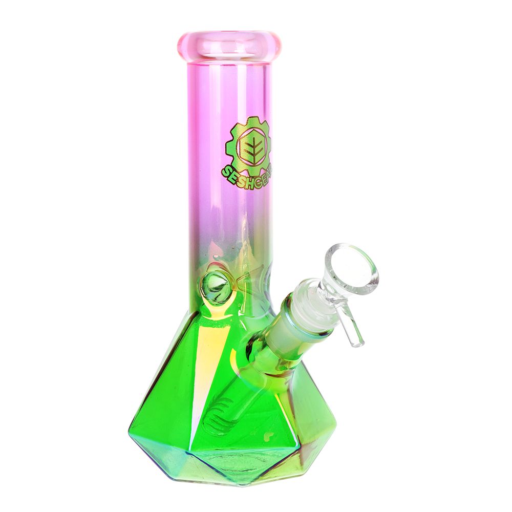 SeshGear Diamond Base Beaker Ombre Glass Water Pipe | 7.75" | 14mm F
