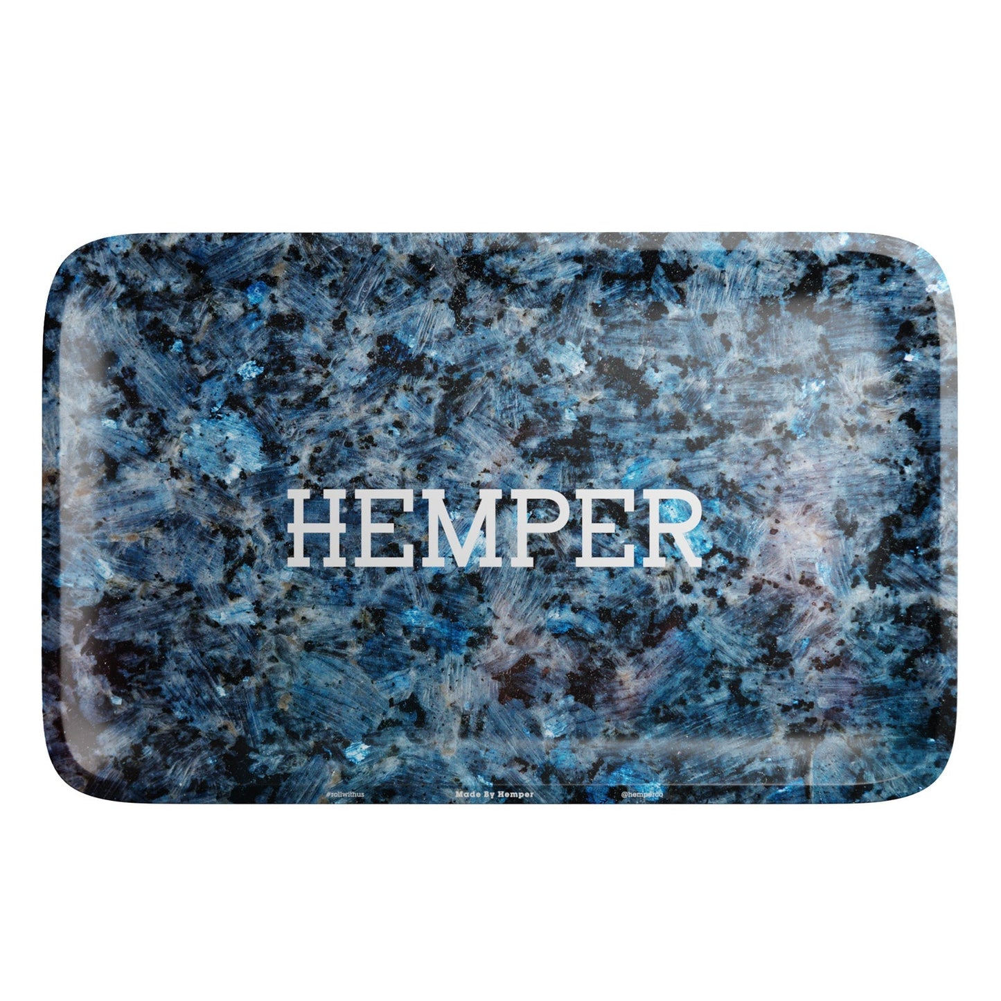HEMPER  - Luxe Marble Black/Blue Rolling Tray 3 Different Size Options