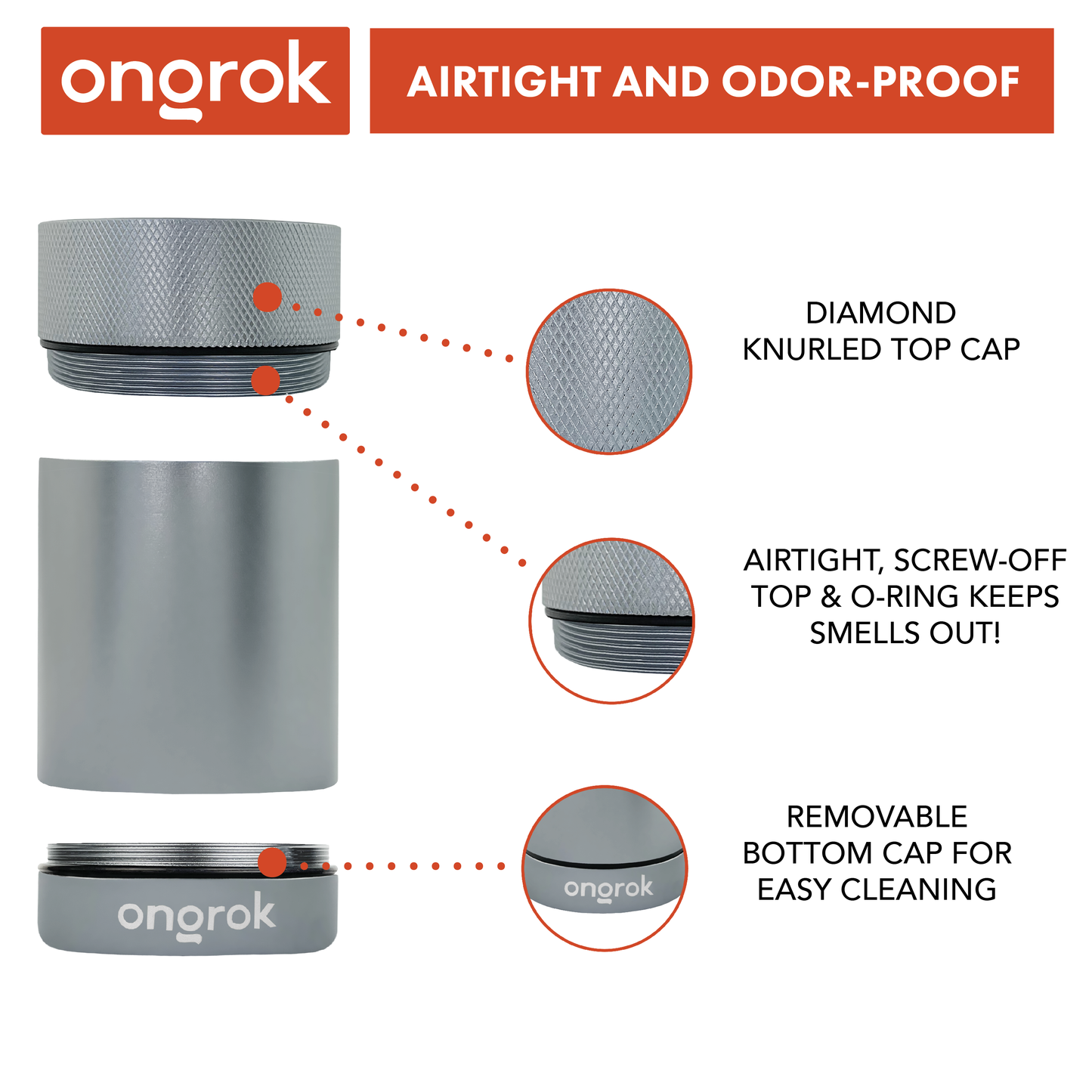 Ongrok Aluminum Metal Storage Jar 5 Color Options