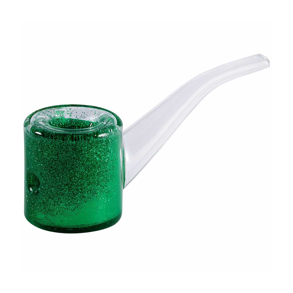 Shimmer Finish Borosilicate Sherlock Pipe - Sparkling Glass Hand Pipe - 7 Color Options