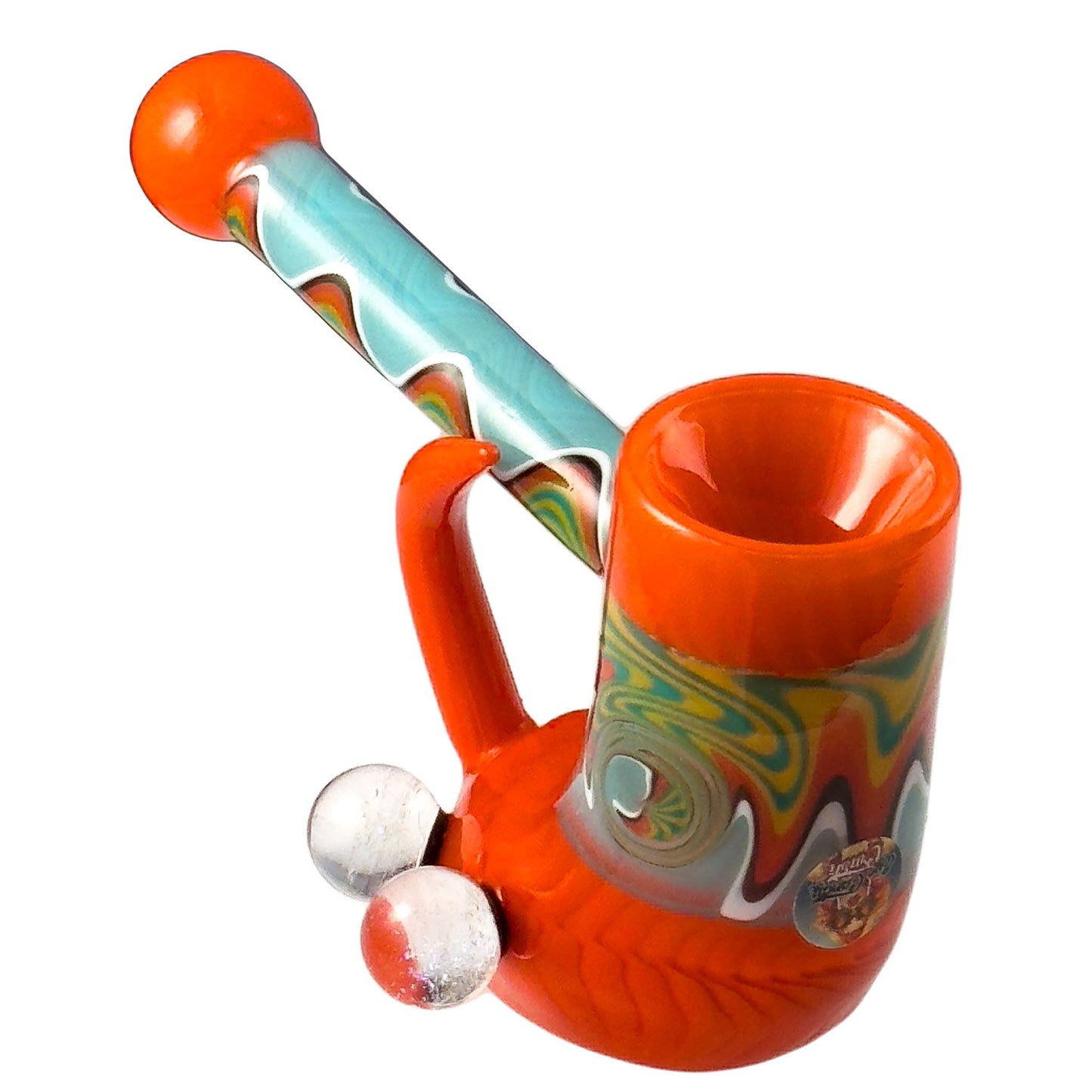 Crush Fang Bub Pipe w/Dual Galaxy Marbles 5 Color Options