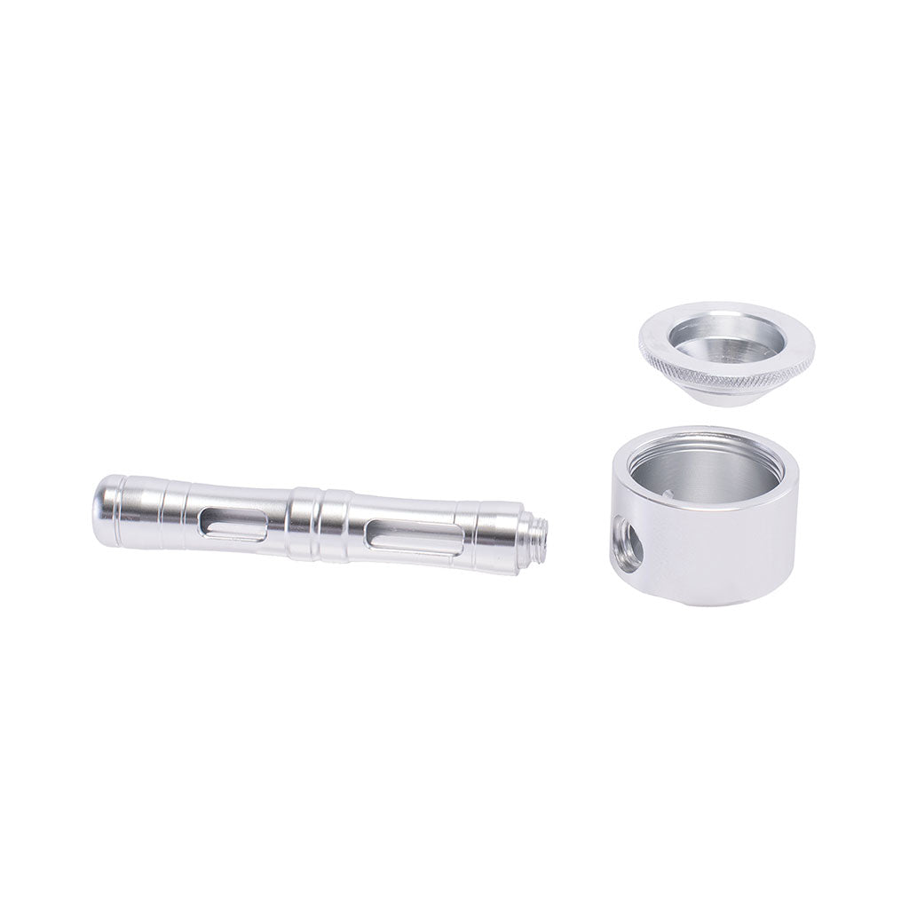 FLAT CHAMBER ALUMINUM GLASS SMOKING PIPE MULTIPLE COLORS