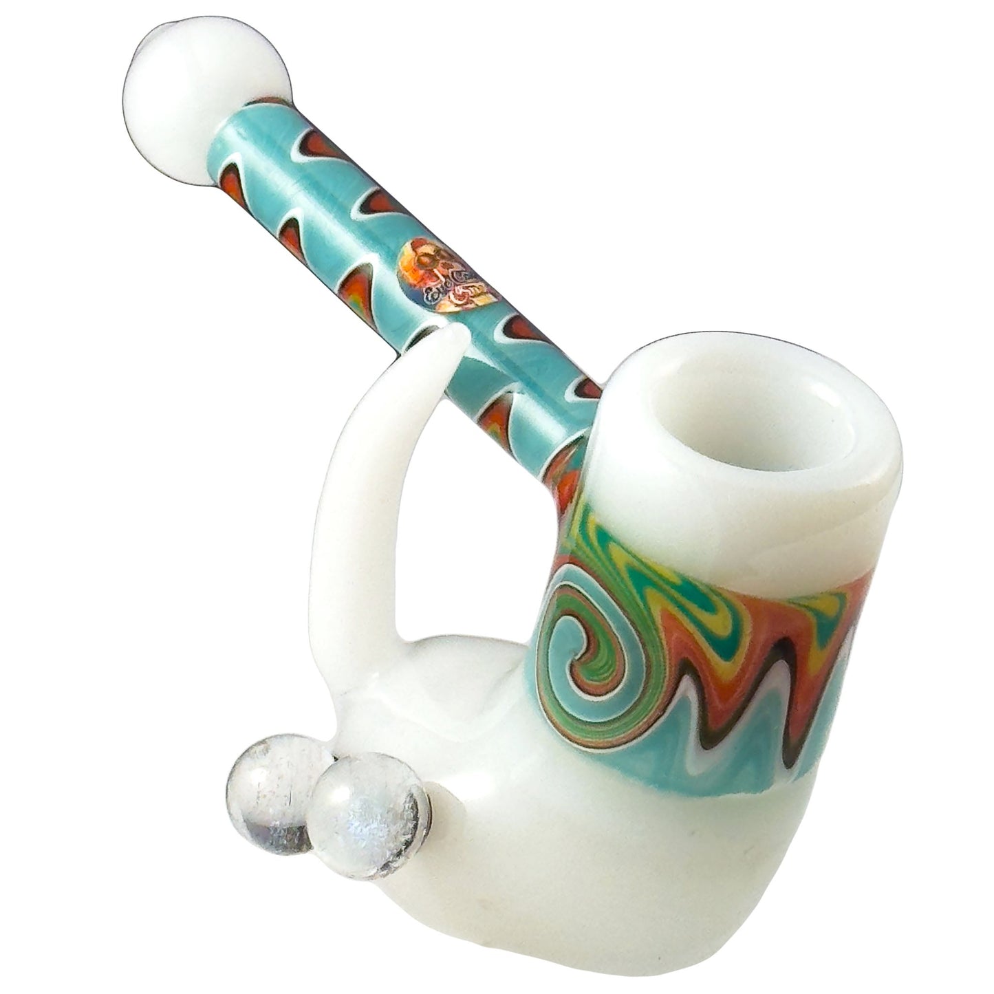 Crush Fang Bub Pipe w/Dual Galaxy Marbles 5 Color Options