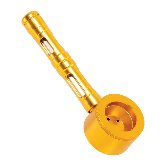 FLAT CHAMBER ALUMINUM GLASS SMOKING PIPE MULTIPLE COLORS