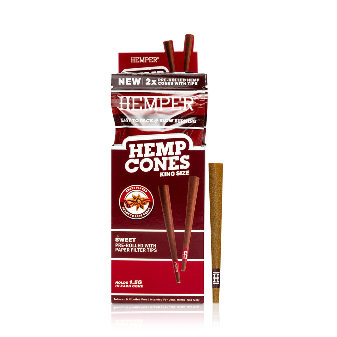 Pre-Rolled King Size Paper Tip Hemp Cones | 2PK Multiple Flavors Available