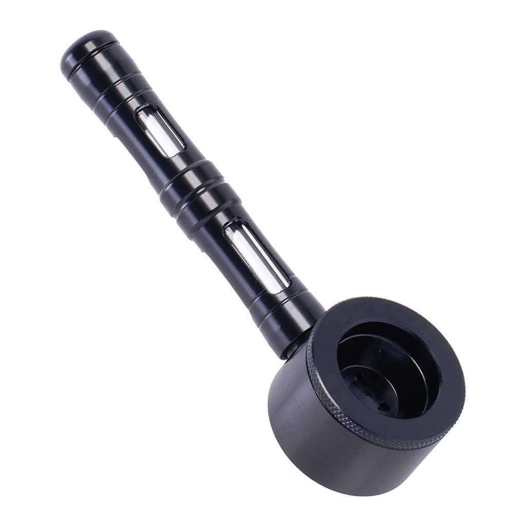 FLAT CHAMBER ALUMINUM GLASS SMOKING PIPE MULTIPLE COLORS