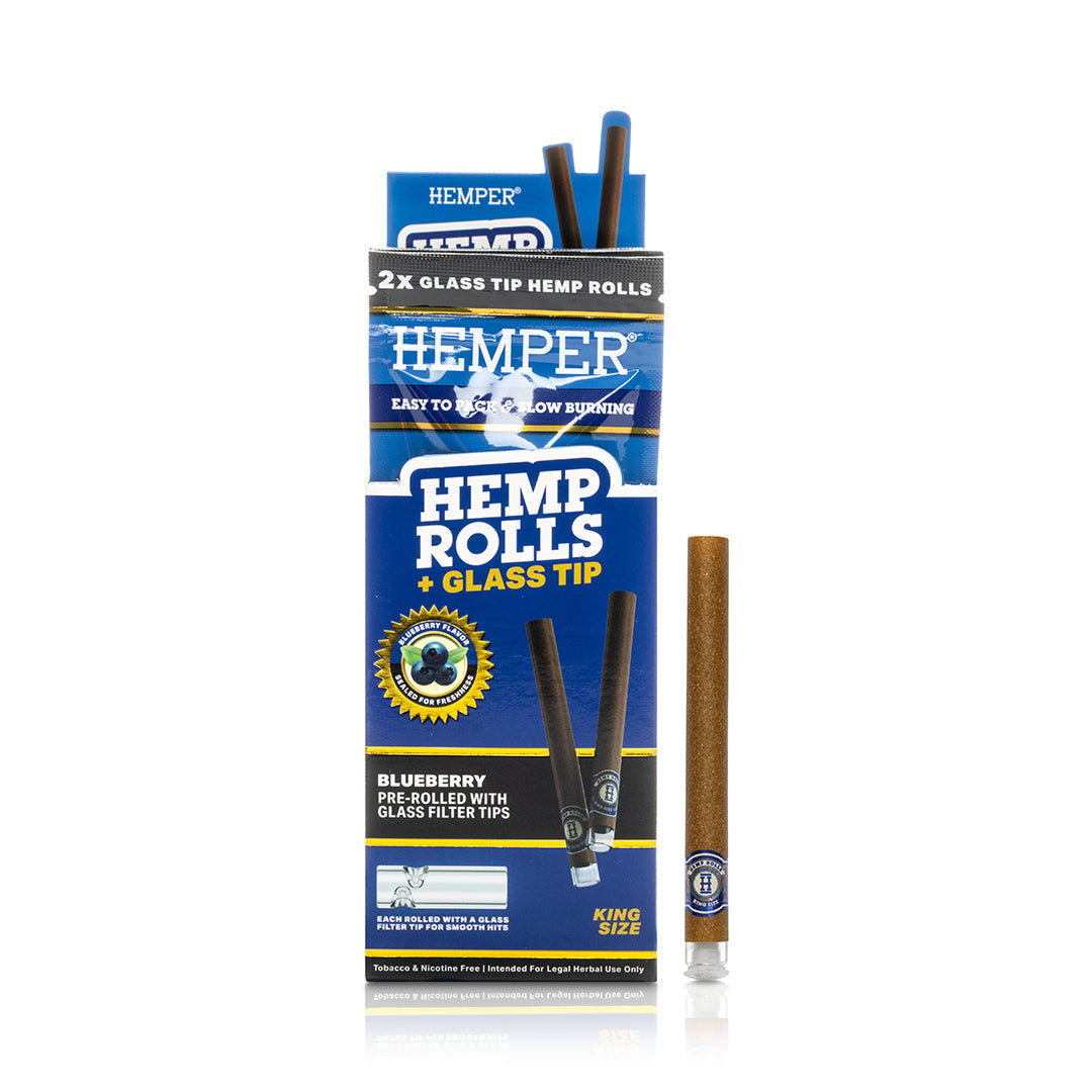 Pre-Rolled King Size Glass Tipped Hemp Rolls | 2PK Multiple Flavors Available