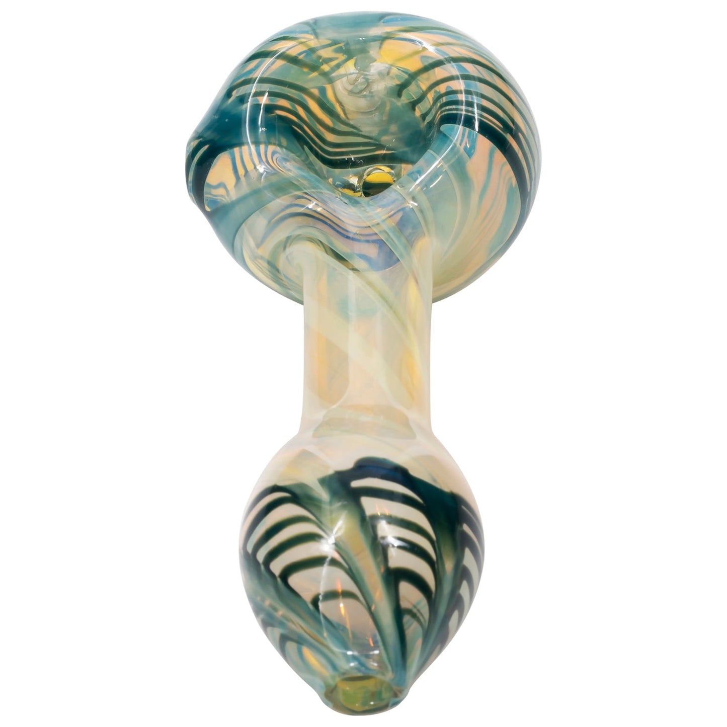 LA Pipes Twisty Cane Spoon Glass Pipe 2 Sizes & 6 Color Options