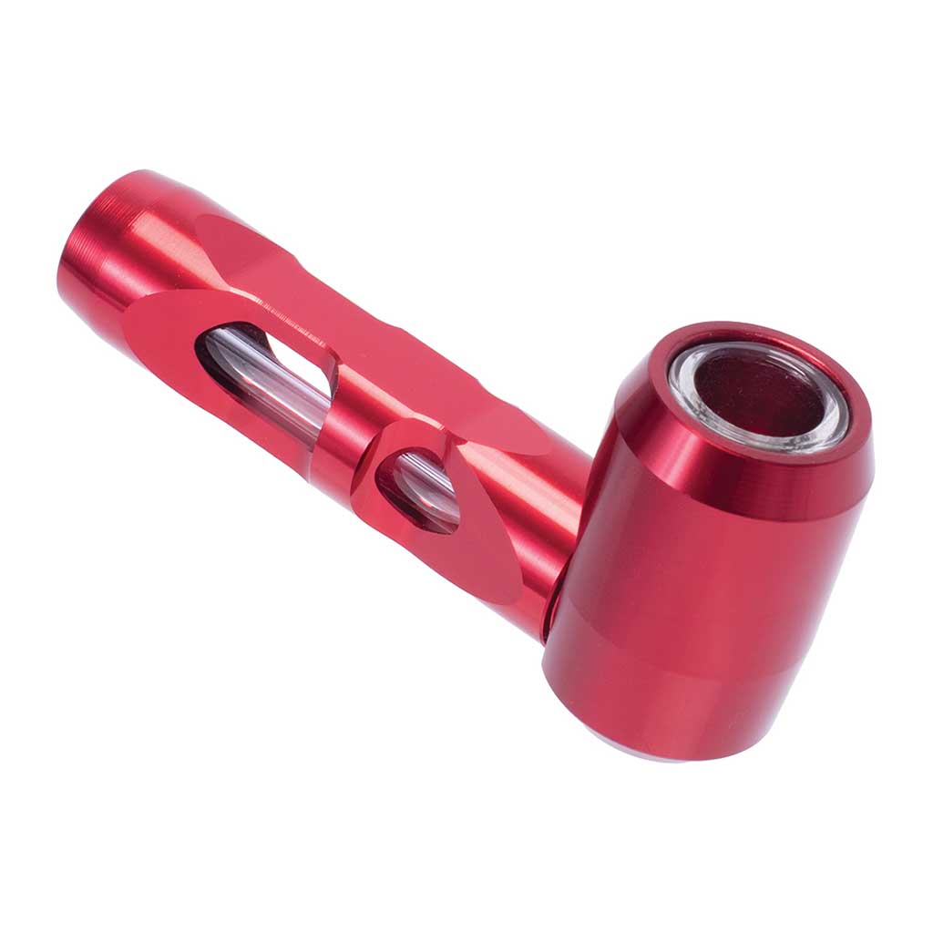 ALUMINUM GLASS SMOKING PIPE MULTIPLE COLORS