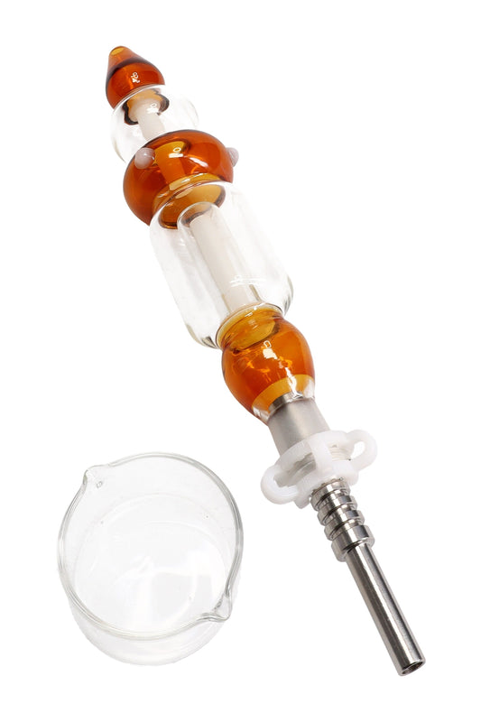 Colored Glass Dab Straw Kit “Color Pop” – 14.5 mm – Stainless Tip – 9½″ 2 Color Options