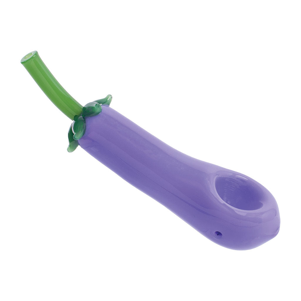 Eggplant Novelty Glass Hand Pipe - 3 Colors Options